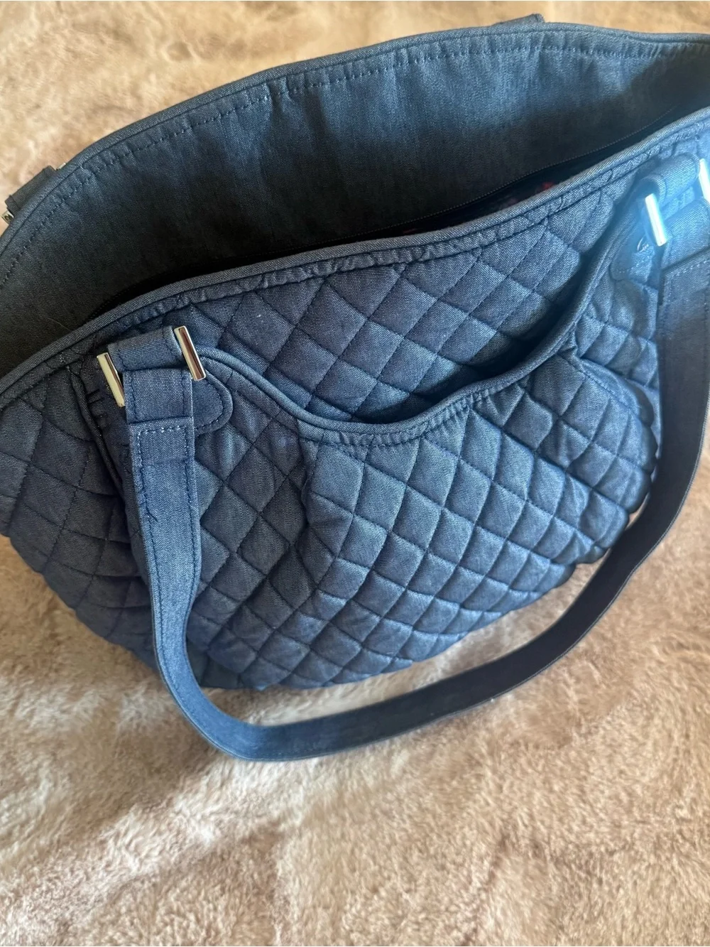 Vera Bradley Glenna Quilted Navy Blue Shoulder Bag